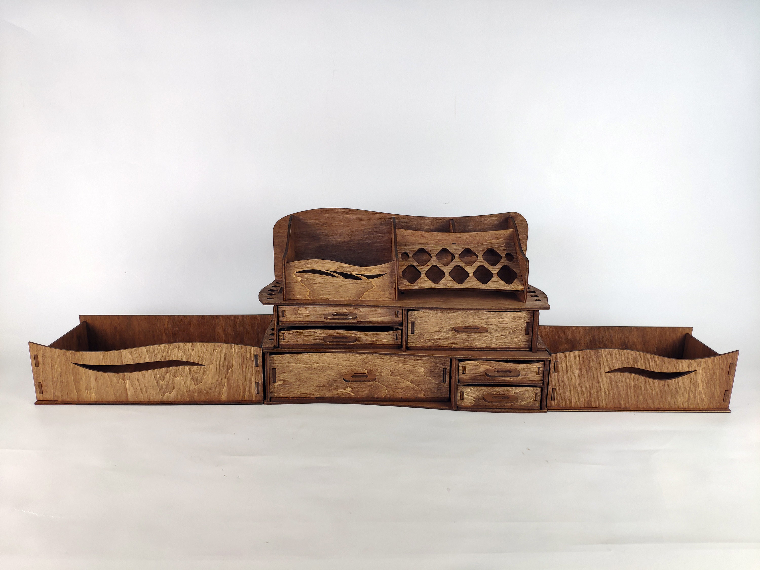 Wooden Makeup Organizer: Vanity Storage with Drawers
