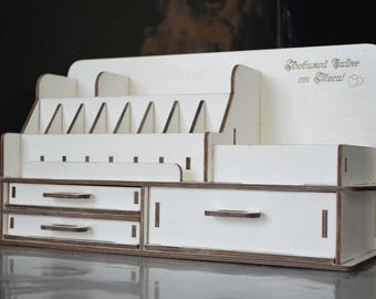 Original makeup organizer / wooden make up organizer / vanity storage / wood perfume organizer / brush lipstick holder / women&#39;s organizer