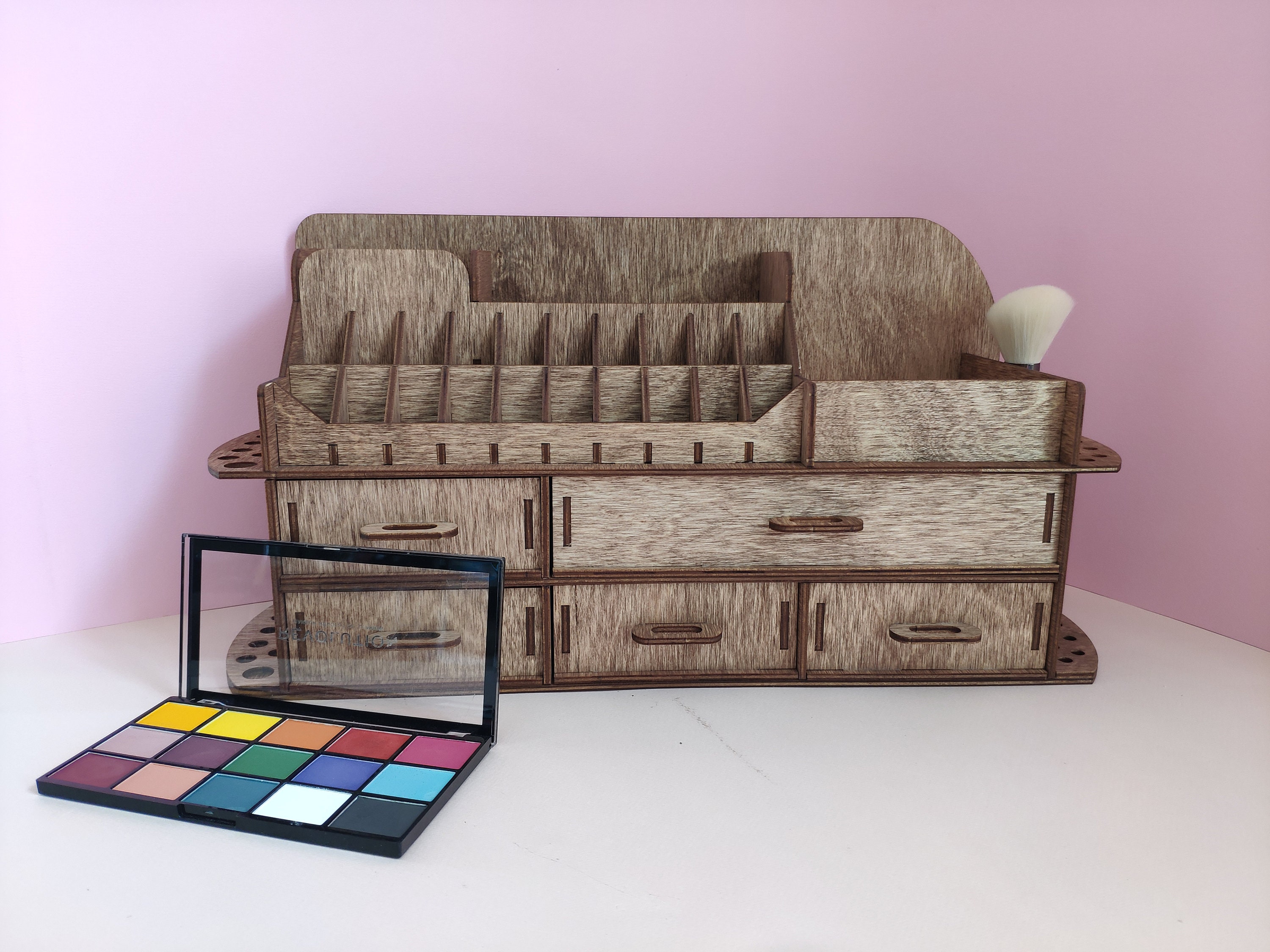 Large makeup organizer / wooden make up organizer / vanity Etsy