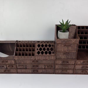 Transformer makeup organizer / wood make up organizer / vanity makeup storage / makeup box / brush lipstick holder / jewelry