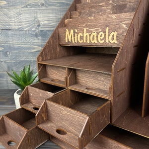 Wooden makeup organizer / makeup storage / useful makeup box
