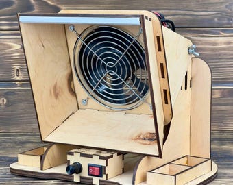 Illuminated Fume Extractor for Soldering & Painting - Adjustable, Filtered, with Part Trays