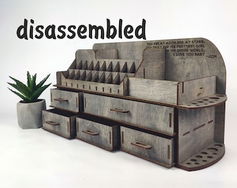 Zerlegter Hölzerner Make Up Organizer: Waschtisch Aufbewahrung mit Schubladen