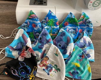 Disney Stitch mask. Made fitted to face. Ideal for all day wear. For all stitch lovers