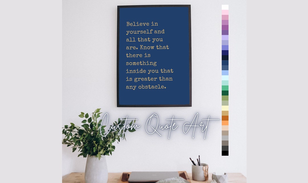 Custom Quote Wall Art Personalized Digital Print Gift a Motivational or ...