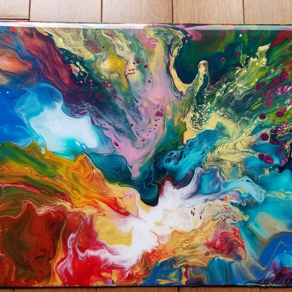 Abstract Acrylic Pour Painting