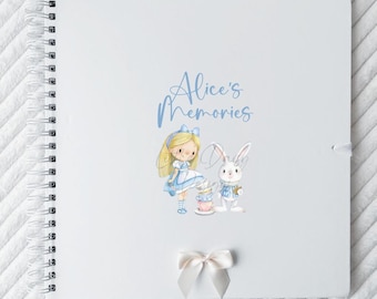 Personalized Wonderland Scrapbook | Girl, Rabbit Design Memory Book