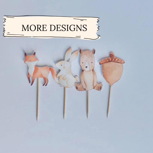 PRINTABLE Woodland Animals Cake Topper Woodland Baby Shower - Etsy