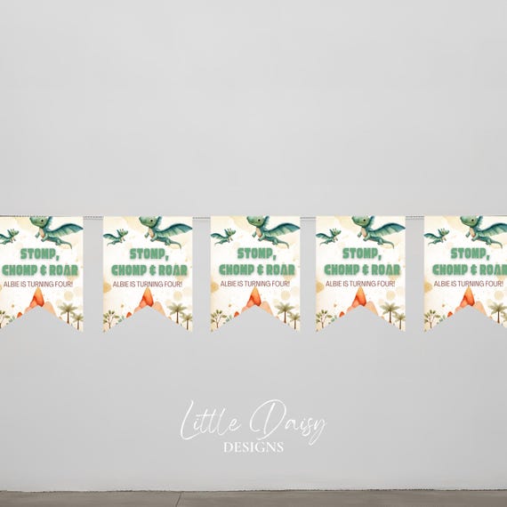 Kinderzimmer Dekoration Wimpelkette Dino Personalisierte Filz-Dinosaurier Wimpelkette – Für Jungen, Als Girlande Oder Banner Dekorieren Mitgebsel Kindergeburtstag Dino