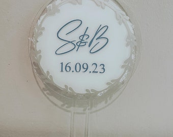 Personalized Initial Acrylic Cake Topper, Wedding Anniversary