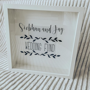 Personalized Wedding Fund Money Box, Wooden Keepsake