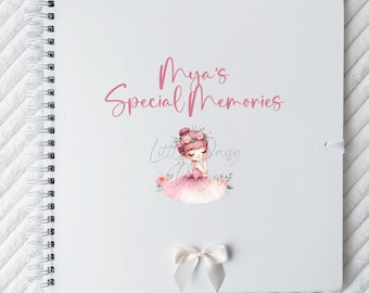 Personalized Ballerina Scrapbook | Pink Ballet Dancer Memory Book