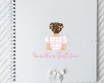 Personalized Baby Scrapbook | Pink Gingham Dress, Hair Color Choice