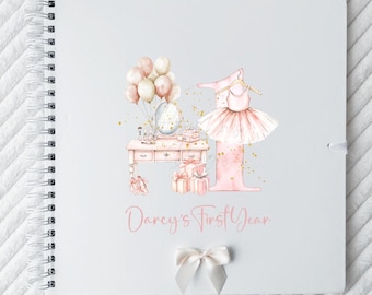 Personalized Ballerina Scrapbook | Pink Ballet Memory Book, Ages 1-6
