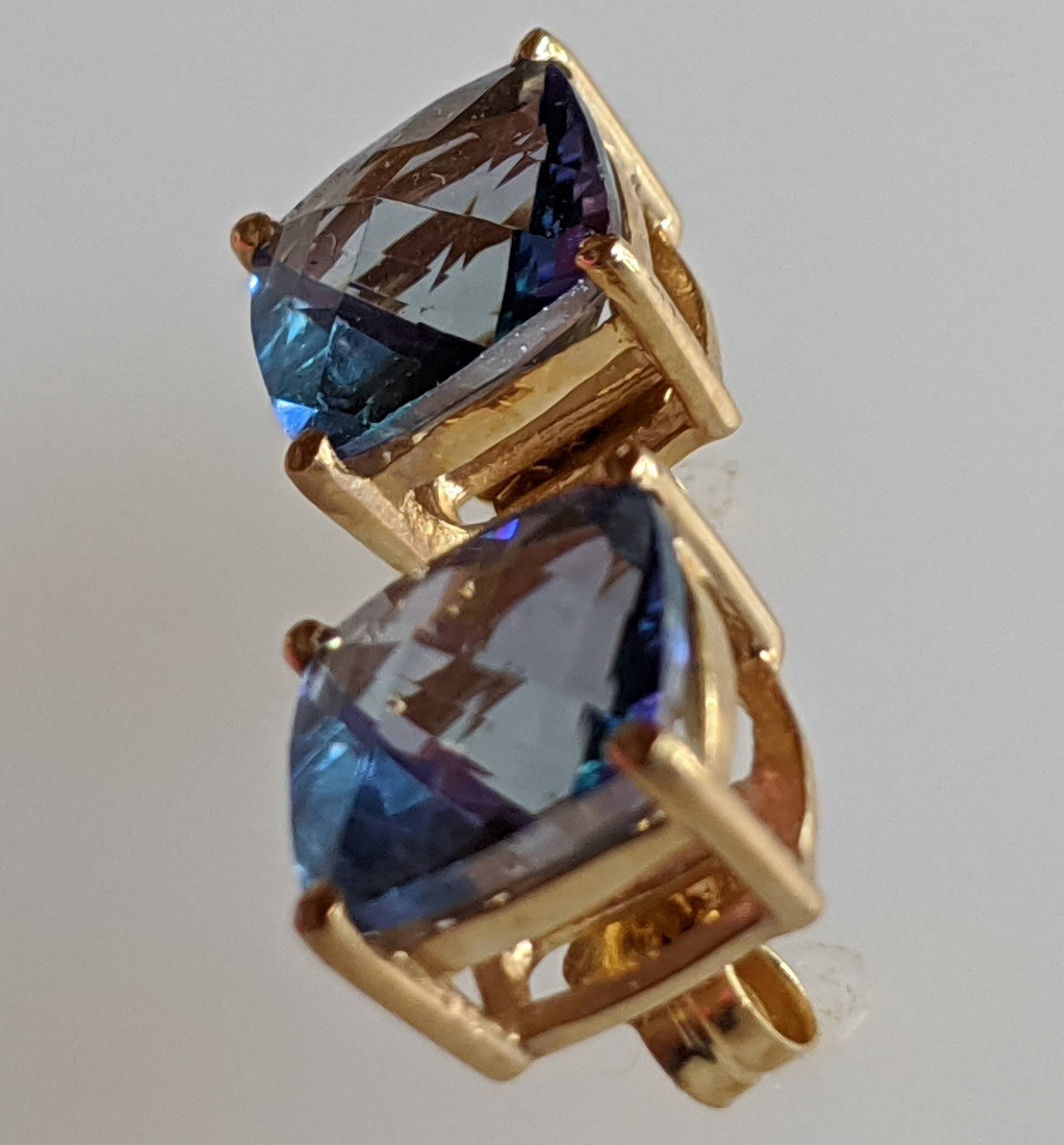 3.70 CT Neptune Topaz Oorbellen ingesteld in 14K geel goud Etsy