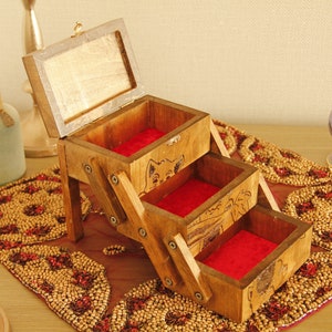 Vintage Jewelry Box, Wooden Jewelry Box, Handmade Jewelry Box, Travel Jewelry Box, Antique Jewelry Box