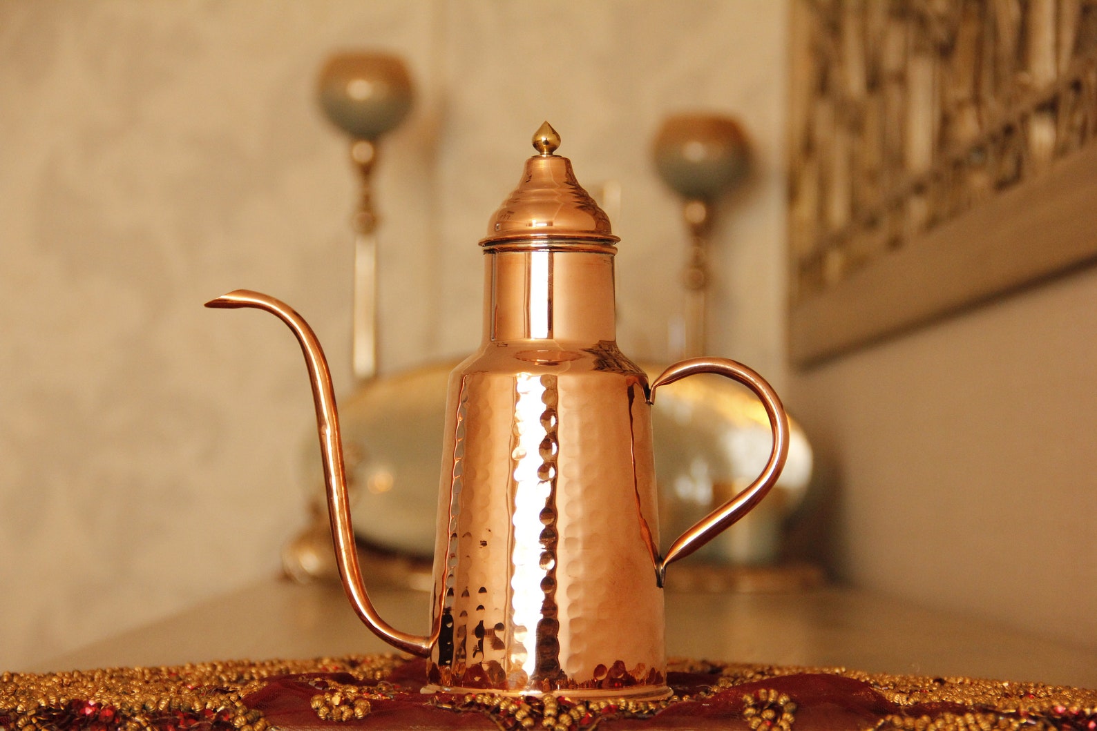 copper olive oil bottle