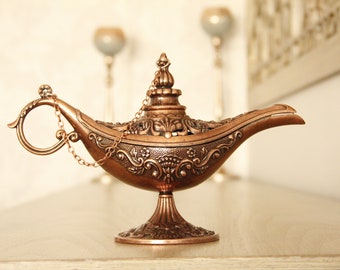 Mothers Day Gift, Vintage Oil Lamp, Copper Oil Lamp, Incense Holder, Incense Burner, Home Decor,  Aladdin's Oil Lamp, Antique Oil Lamp