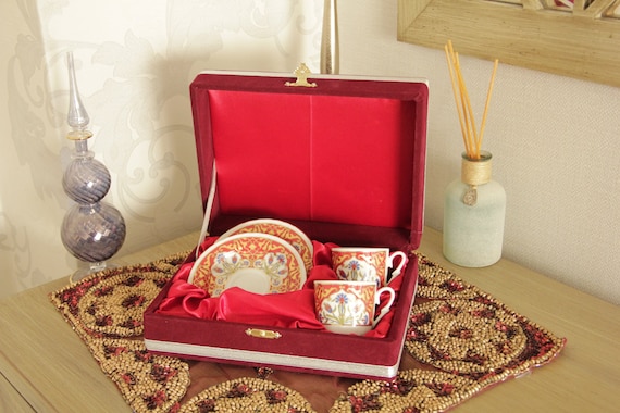 Porcelain Turkish Coffee Cup Set, Greek Coffee Cup Set 
