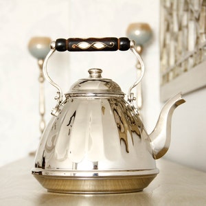 Large Handmade Copper Tea Kettle, Stovetop Teapot, Traditional Ottoman Copper Tea Set, Copper Herbal Teapot, Turkish Tea Kettle 2.4 Liter