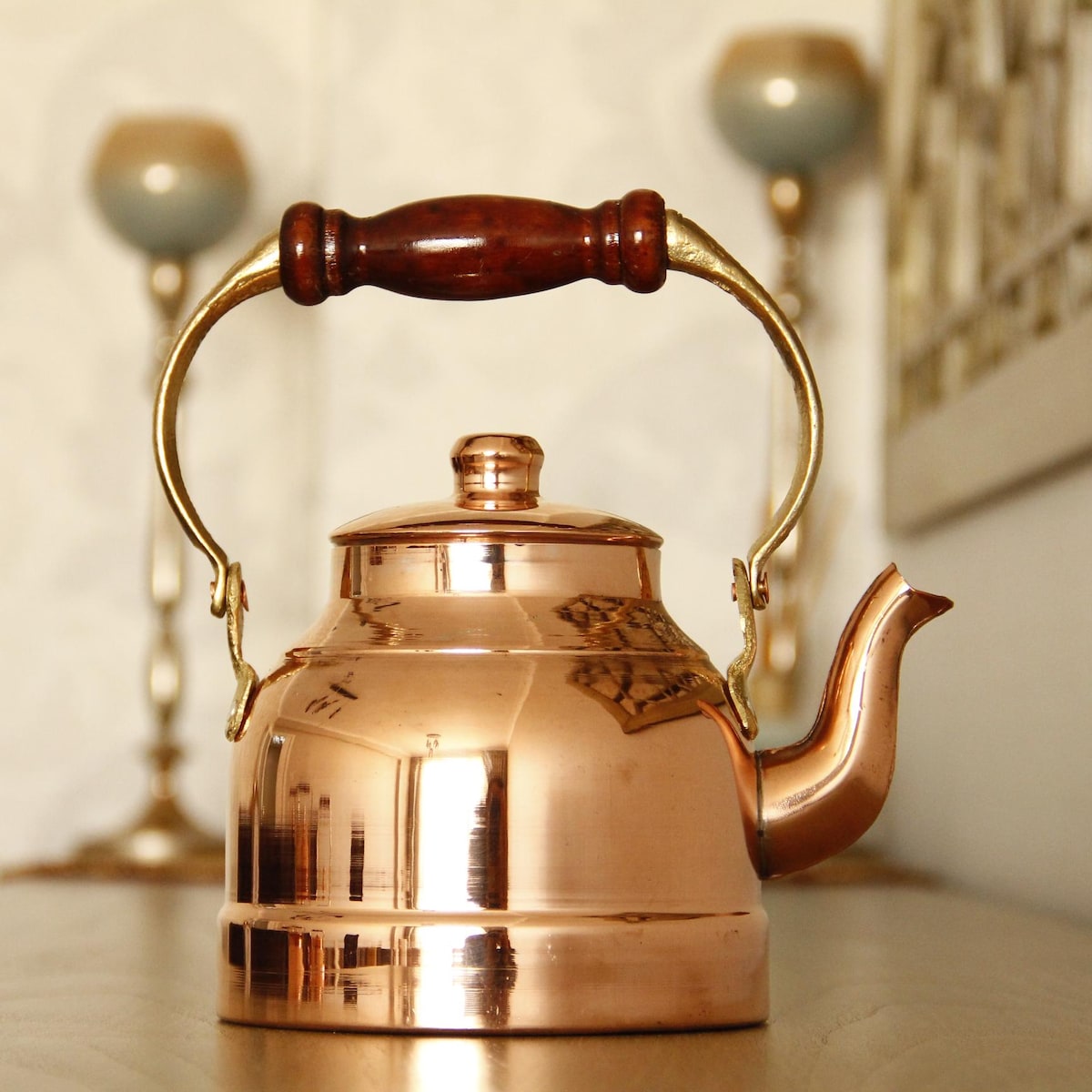 Handmade Ottoman Copper Tea Kettle