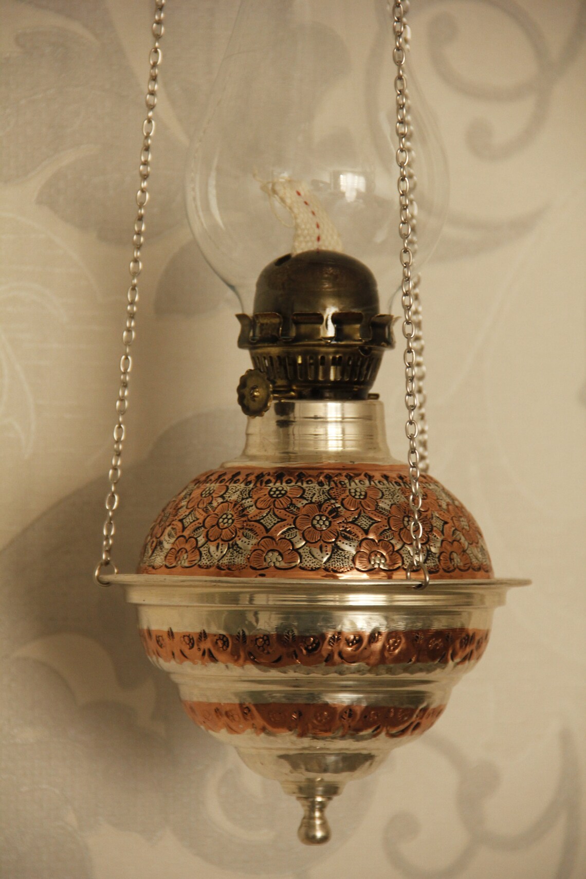 Vintage Oil Lamp Copper Oil Lamp Gas Lamp Pottery Oil Lamp Etsy UK