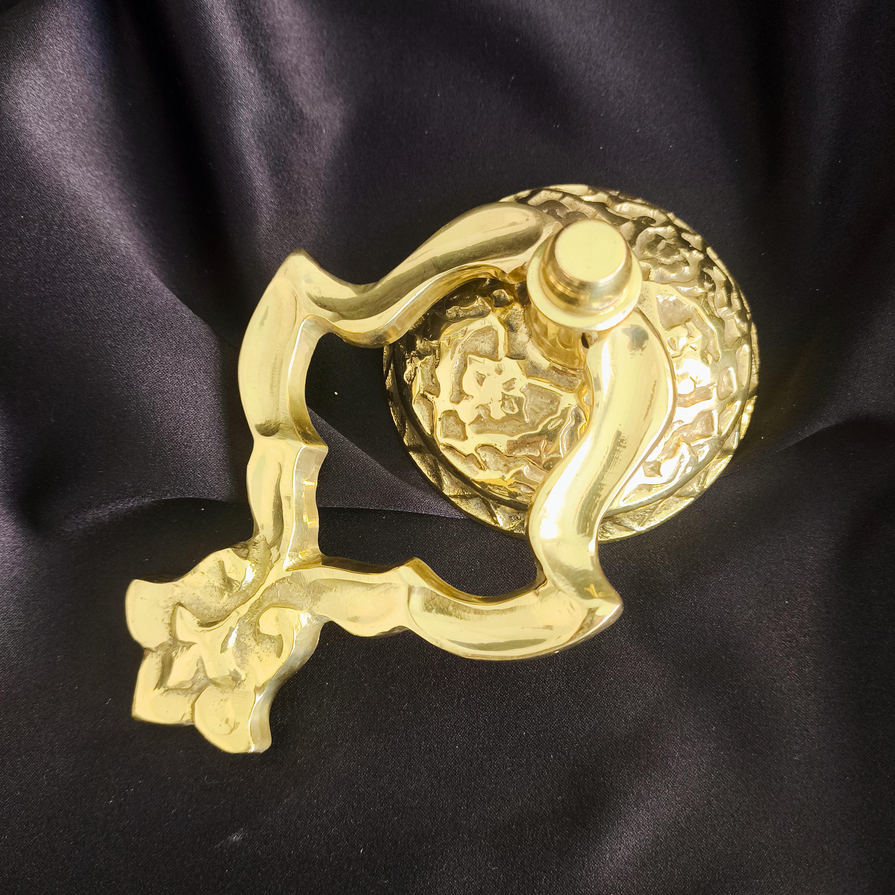Brass Door Knocker, Door Decor, Solid Brass, Vintage Style Front Door Hardware, Antique Look Door Knocker, Handmade Entryway Decor