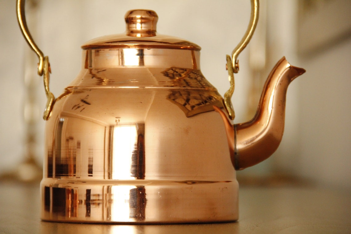 Handmade Copper Tea Kettle Stovetop Teapot Traditional Etsy