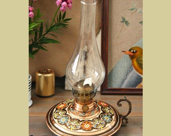古い19世紀B&Hオイルランプ/ビクトリア朝デザインアンティーク白熱灯改造稼働品 Antique 1890s Victoria Bradley and Hubbard (B&H) Oil Lantern or