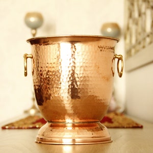 Handmade Wine Bucket, Champagne Bucket, Beverage Tub, Ice Bowl, Ice Bucket, Copper Bucket, Copper Bowl, Champagne Cooler, Flowerpot, Planter