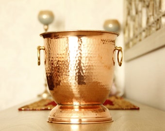 Handmade Wine Bucket, Champagne Bucket, Beverage Tub, Ice Bowl, Ice Bucket, Copper Bucket, Copper Bowl, Champagne Cooler, Flowerpot, Planter