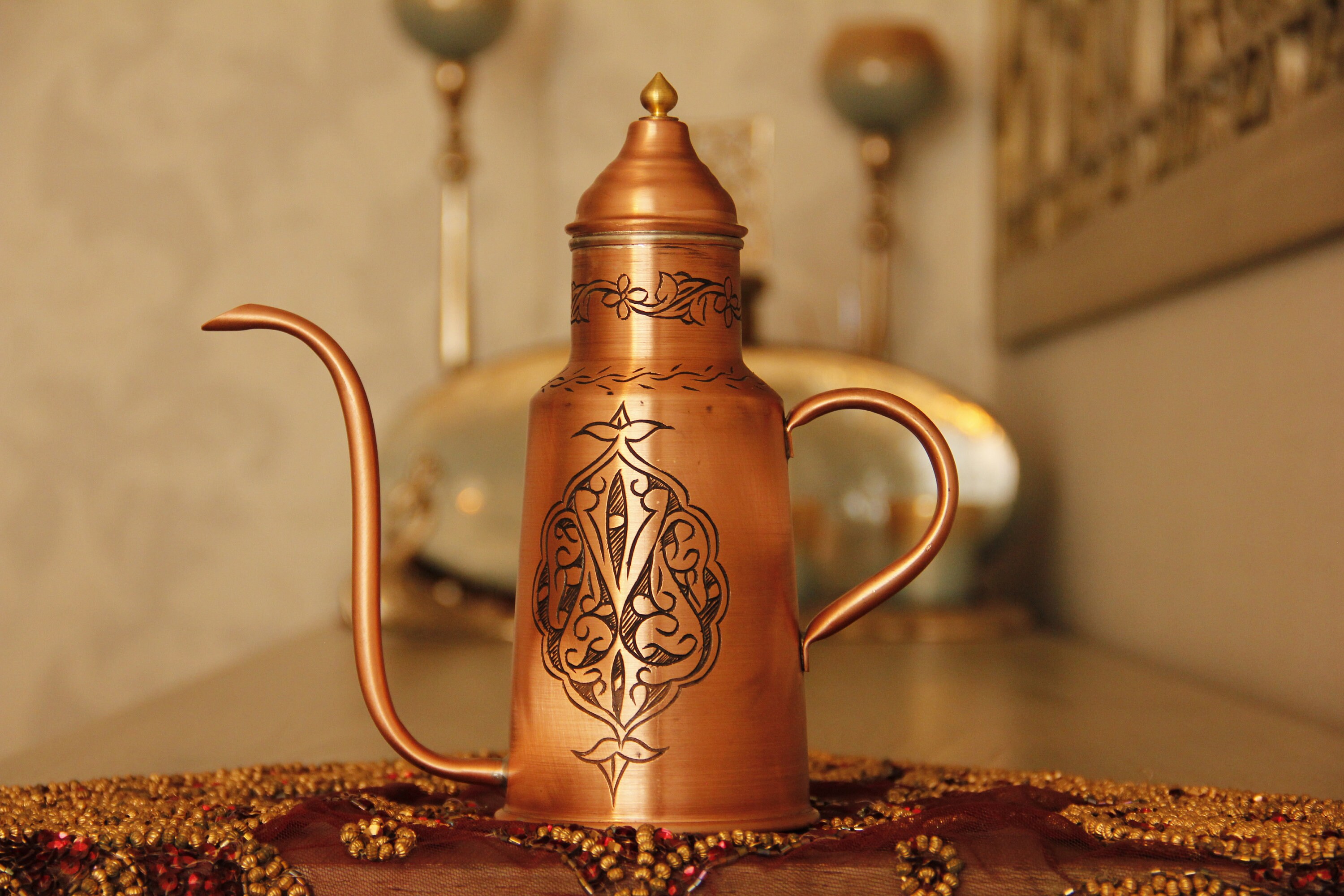 copper olive oil bottle