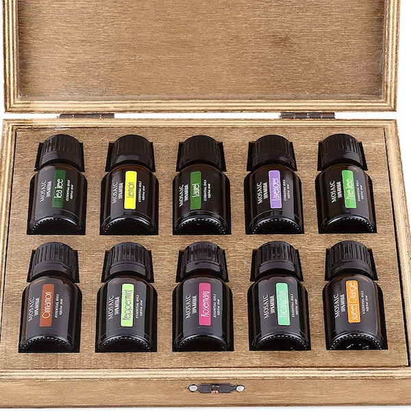 Mosaic Essential Oils Set, 10 Pack, Aromatherapy Essential Oils for Diffusers, Home, Massage, Candle & Soaps, Skin Care, 10ml Each