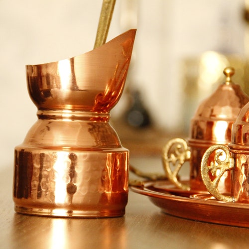 Copper Turkish Coffee Set, Greek Coffee Set, Traditional Ottoman Coffee Set, Handmade Coffee Pot, Espresso Set, Coffee gifts, shops