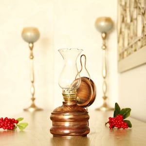 Vintage Öl Lampe, Kupfer Öl Lampe, Gas Lampe, Keramik Öl Lampe, Home Decor, Antike Öl Lampe Großes Geschenk für Sie