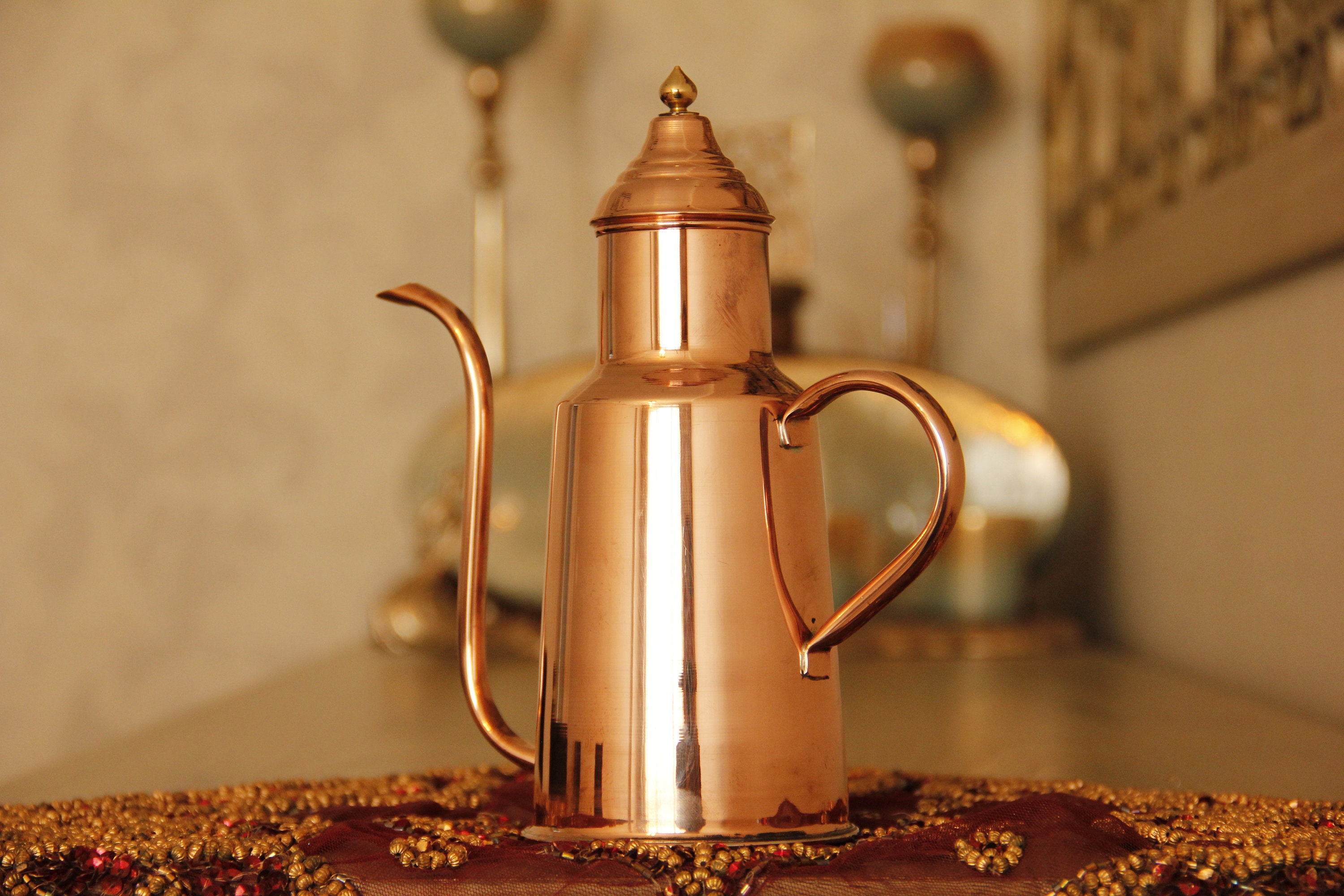 Vintage Copper Olive Oil Bottle Copper Oil Container Olive Etsy