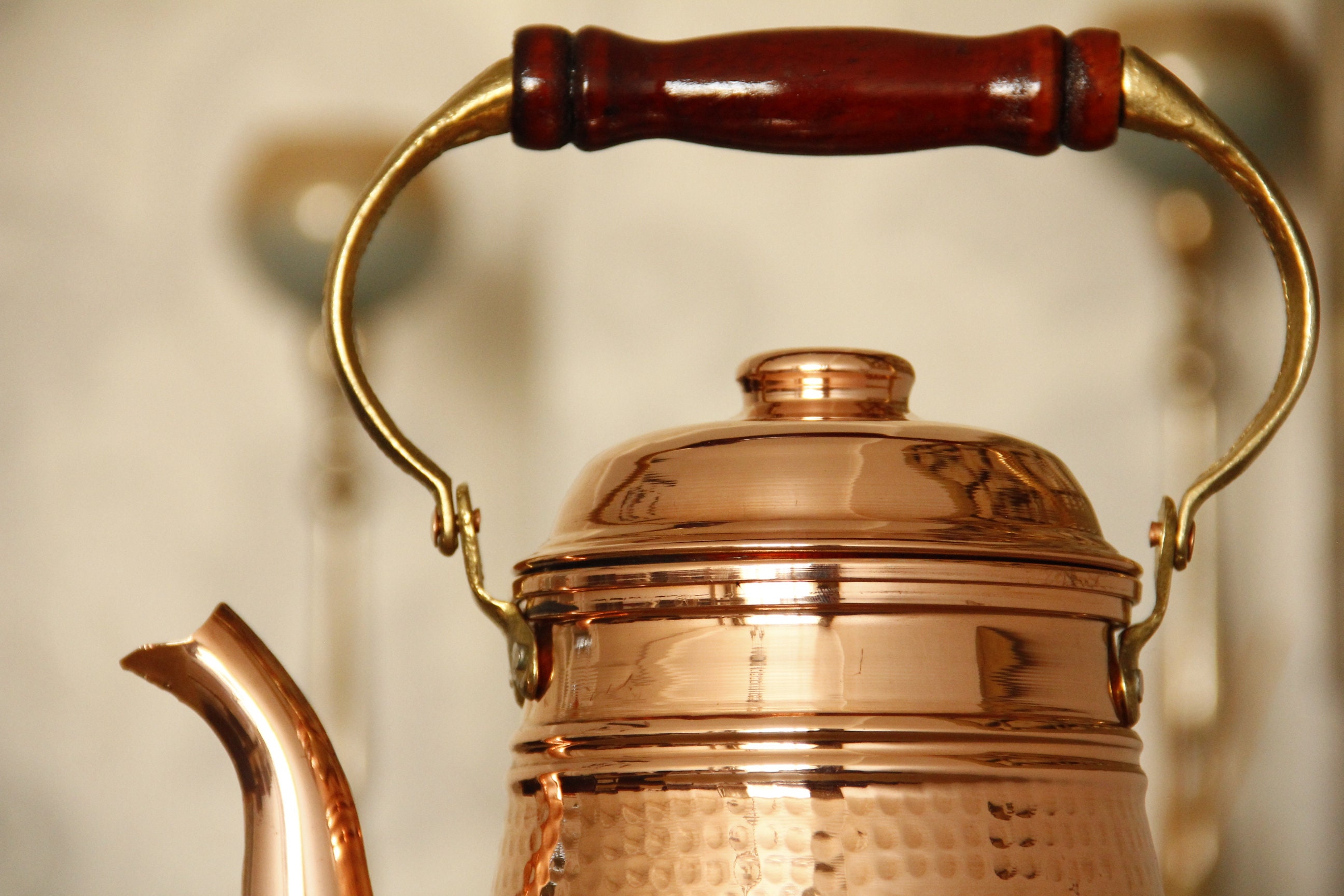 Handmade Copper Tea Kettle Stovetop Teapot Traditional Etsy