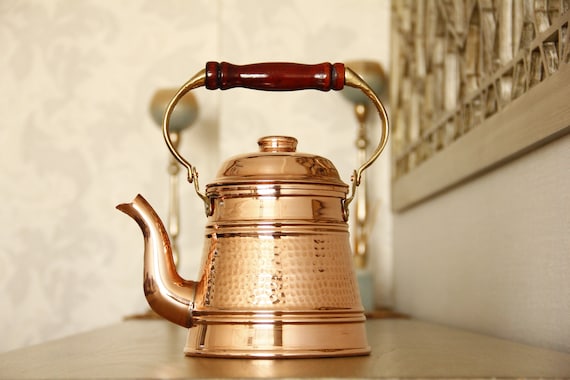 Handmade Copper Tea Kettle, Stovetop Teapot, Traditional Ottoman