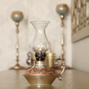 Vintage Öl Lampe, Kupfer Öl Lampe, Gas Lampe, Keramik Öl Lampe, Home Decor, Antike Öl Lampe Großes Geschenk für Sie