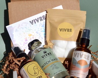 Kit de regalo Organic Glow, Set de regalo de spa, Sérum iluminador, Hamamelis, Tónico facial, Regalos orgánicos, Regalos veganos, Cuidado de la piel orgánico, Belleza orgánica