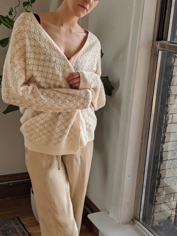 Vintage Angora Blend Pearl Cardigan
