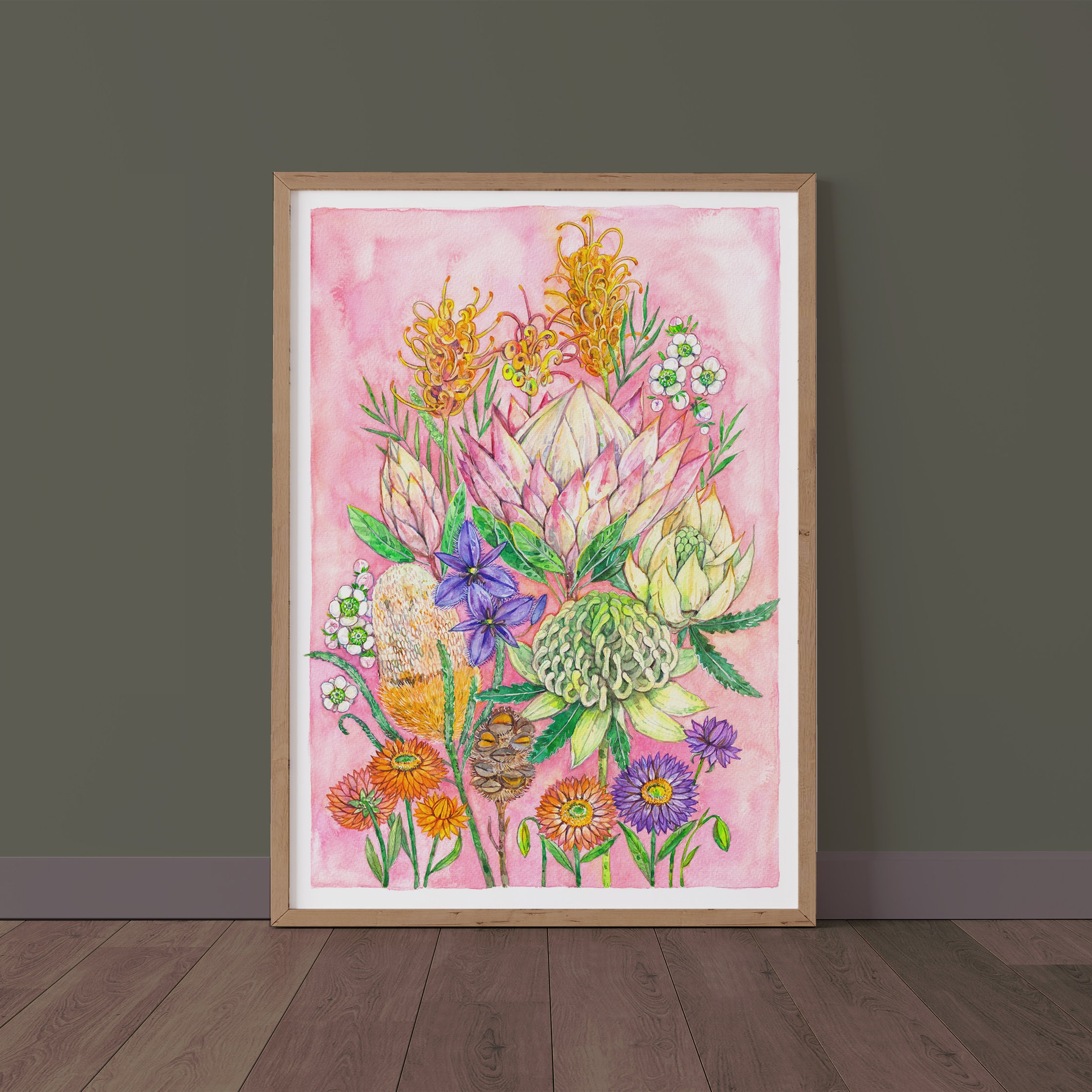 Australian Native Plants Art Watercolour Art Print Wall Art Etsy