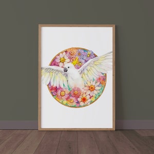Kakadu Aquarell Kunstwerk, Aquarell Kunstdruck, australische Wildtiere Wandkunst, Malerei, botanischer Druck, Wanddekor