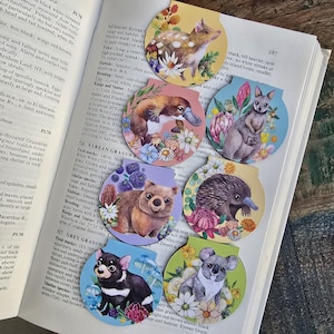 Australian Animals Magnetic Bookmark: Watercolor Wildlife Art