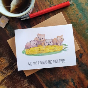 Cartão de amor, Cartões comemorativos Wombats em aquarela, Somos incríveis juntos, Cartão ecológico, Cartão de amizade, Impressão de cartão de arte ilustrativa, Austrália