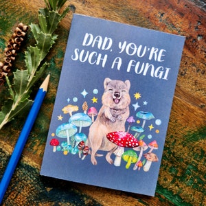 Vaderdagkaart, aquarel Quokka, papa, je bent zo'n schimmelkaart, liefdeskaart, ecokaart, kaarten voor papa, woordspelingkaart voor papa
