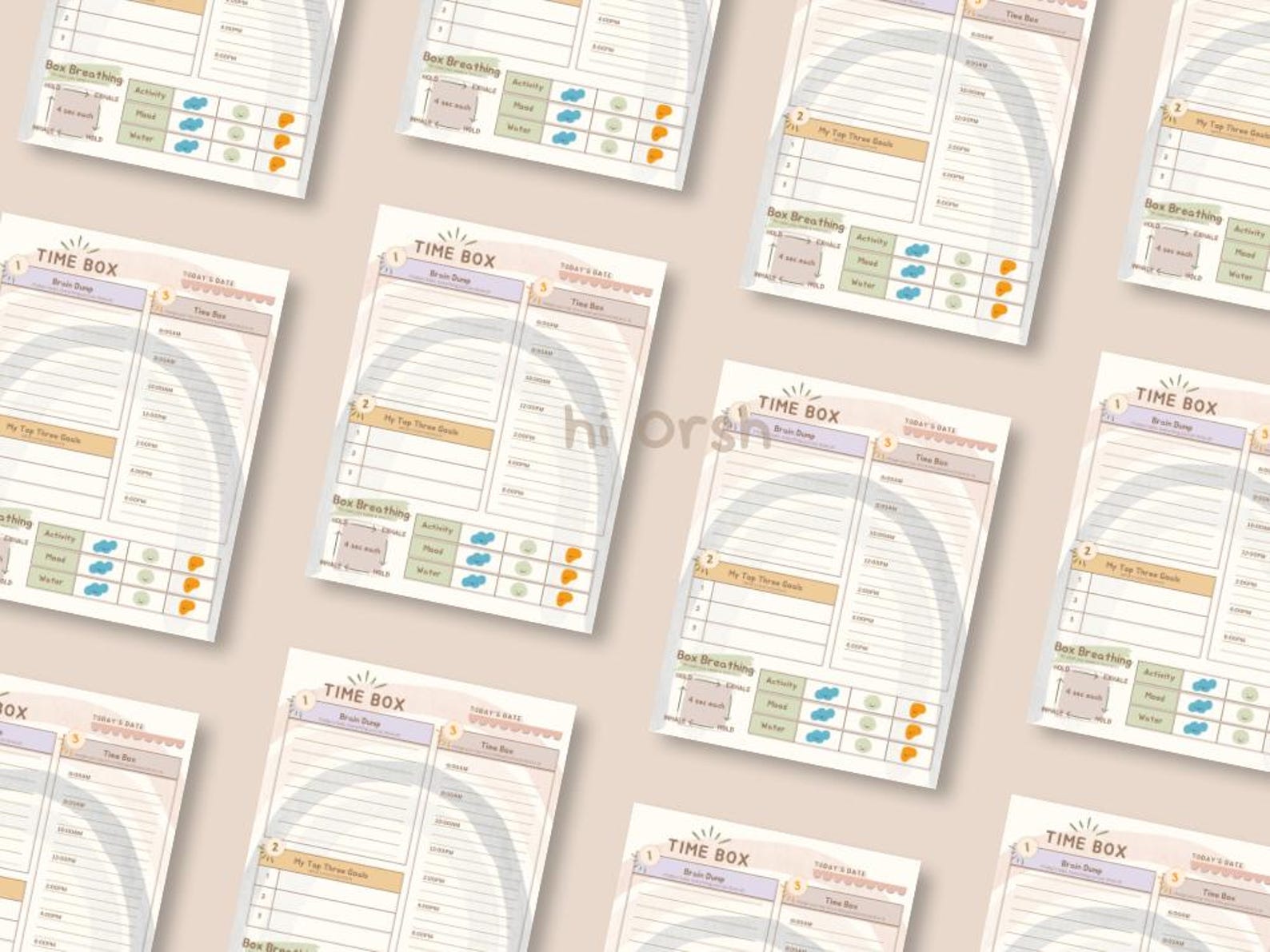 Daily Time Boxing Printable | Minimalist Productivity Notepad | Focus ...