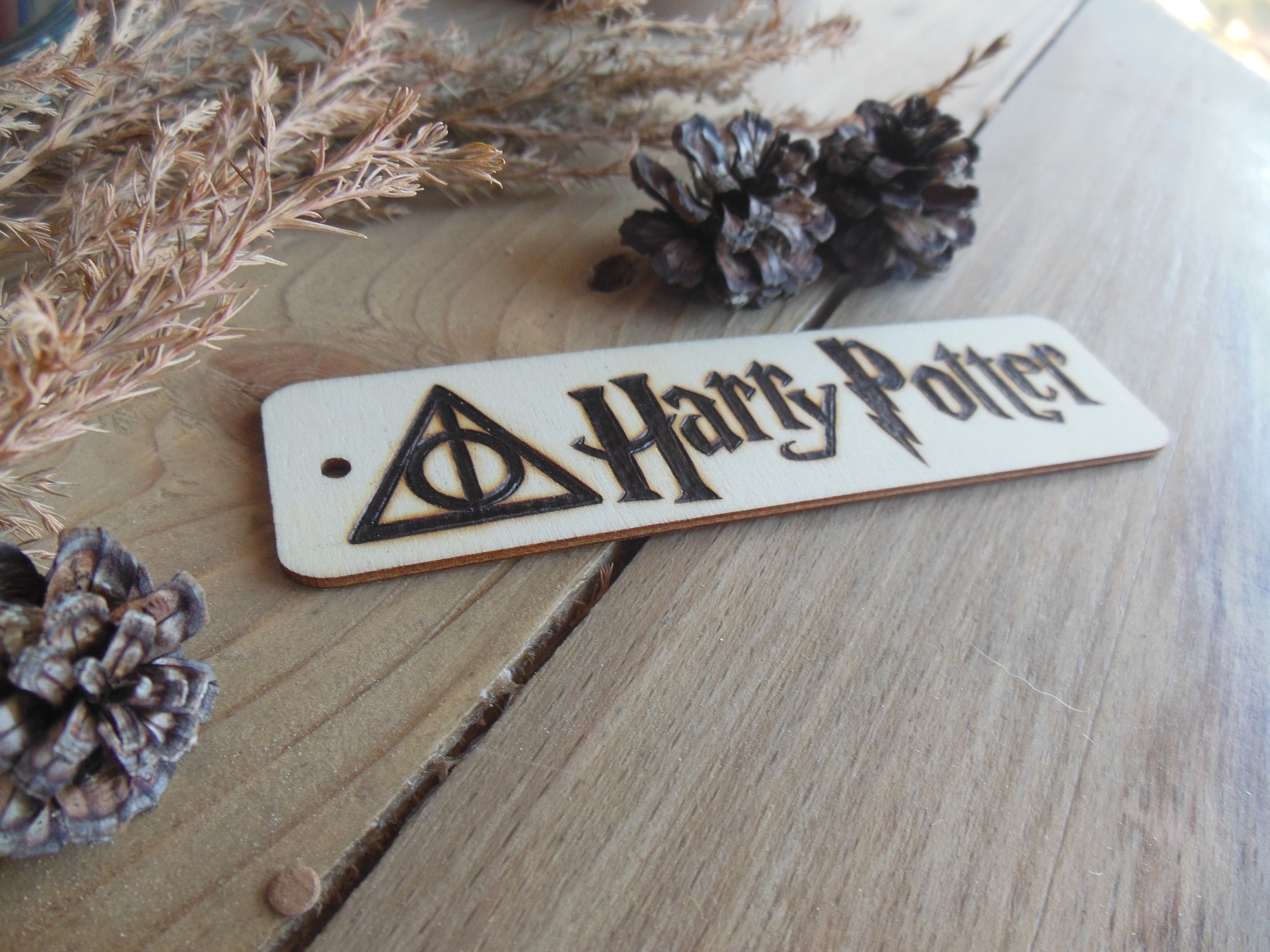 Marque page bois Harry Potter pyrogravure fait | Etsy