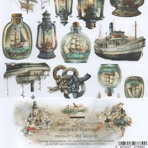 Scrapbook paper pad  extras set  Sea Stories
