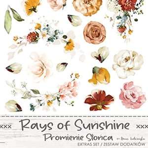 Scrapbook paper pad Extras set  Rays of Sunshine